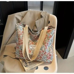 Grand Sac à Main vintage à motifs floraux - ROUGE