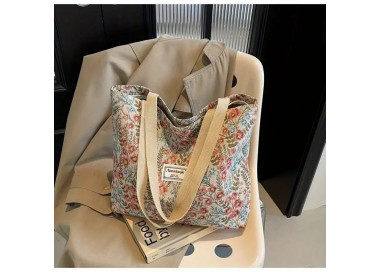 Grand Sac à Main vintage à motifs floraux - ROUGE