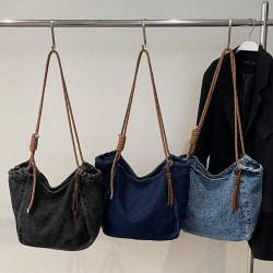 Sac Fourre-Tout Souple en Jean bleu