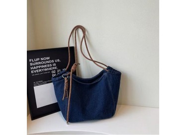 Sac Fourre-Tout Souple en Jean bleu