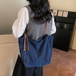 Sac Fourre-Tout Souple en Jean bleu