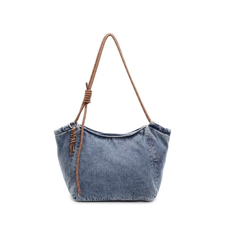 Sac Fourre-Tout Souple en Jean Gris