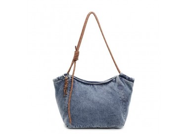 Sac Fourre-Tout Souple en Jean Gris