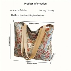 Grand Sac à Main vintage à motifs floraux - ROUGE
