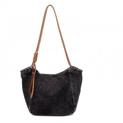 Sac Fourre-Tout Souple en Jean Noir