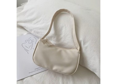 Sac chic à bandoulière de style français _ blanc cassé