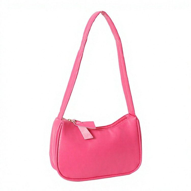 Sac chic à bandoulière de style français _ rose bonbon