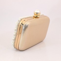 pochette soirée perle blanches