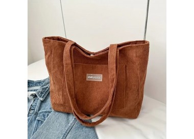 Grand Sac Fourre-Tout en Velours - MARRON