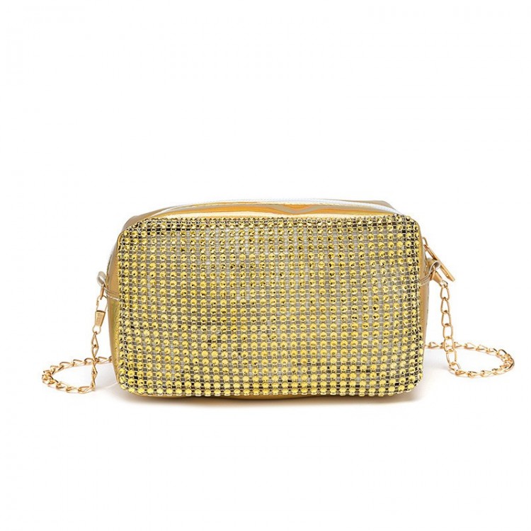 Sac à main soirée doré brillant