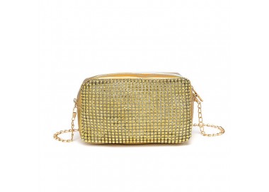 Sac à main soirée doré brillant