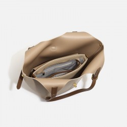 Sac bandoulière en similicuir beige
