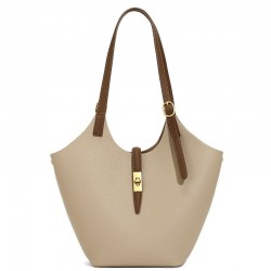 Sac bandoulière en similicuir beige