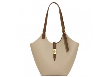 Sac bandoulière en similicuir beige