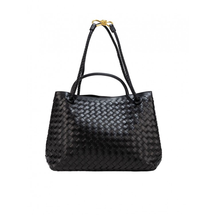 sac bandoulière tissé à la main _ noir
