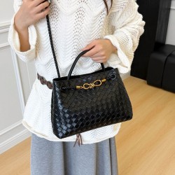 sac bandoulière tissé à la main _ noir