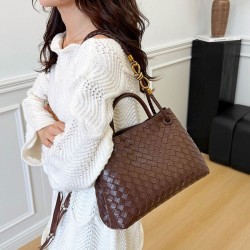 sac bandoulière tissé à la main _ marron