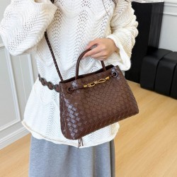 sac bandoulière tissé à la main _ marron