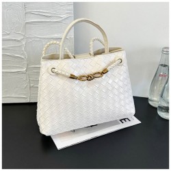 sac bandoulière tissé à la main _ blanc cassé